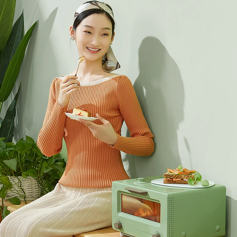 Kitchen Tabletop Mini Donuts Toaster Oven 10L 1300W Toaster Oven Retro Convection Steam Microwave Oven