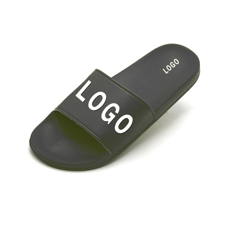 Женские сандалии на плоской подошве, новейший дизайн, черные мужские женские тапочки с логотипом на заказ