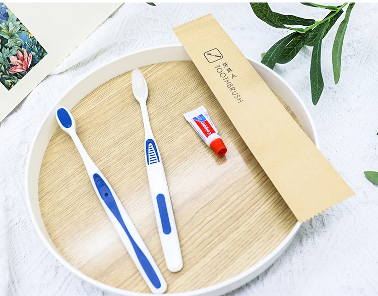 OEM Factory Price Deluxe Hotel Dental Kit with Colgate 5ml Toothpaste and No-slip Toothbrush For Business