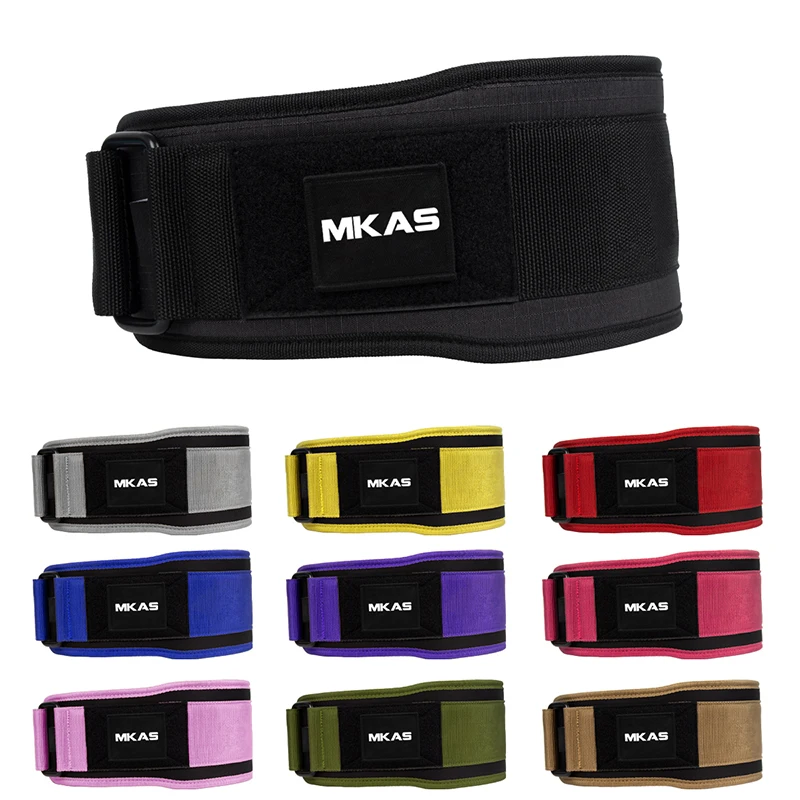 MKAS Green Custom Logo Eva Leather Ankle Neoprene Knee Sleeve Wrist Wraps Weight Lifting Belt Hooks Wrist Straps