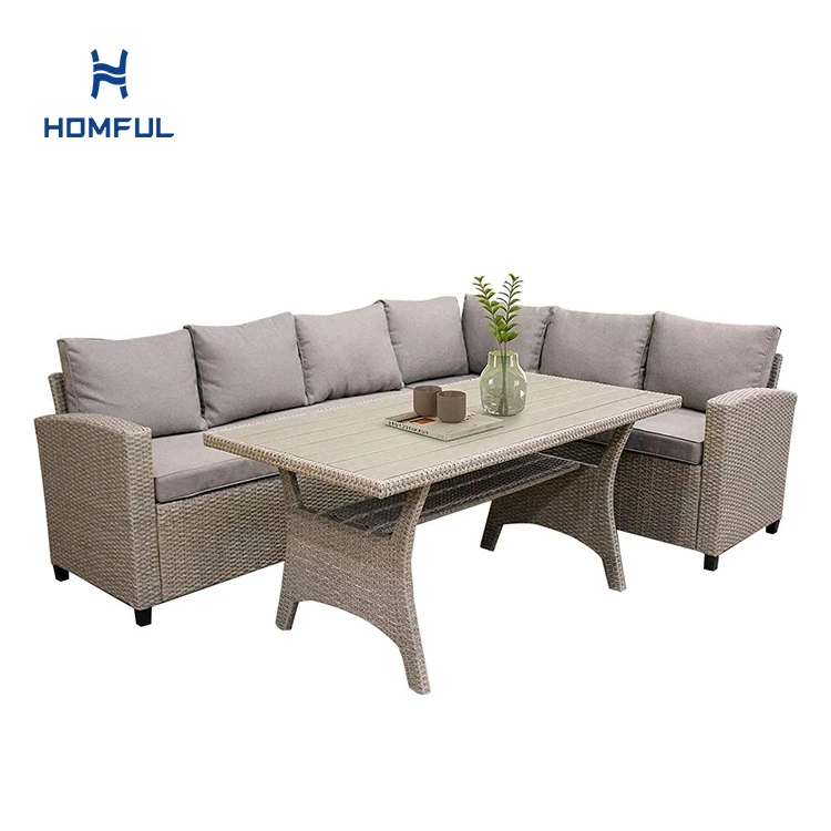 Luxury Modern Outdoor Patio Rattan Furniture Garden Furniture Set Outdoor Dining Set