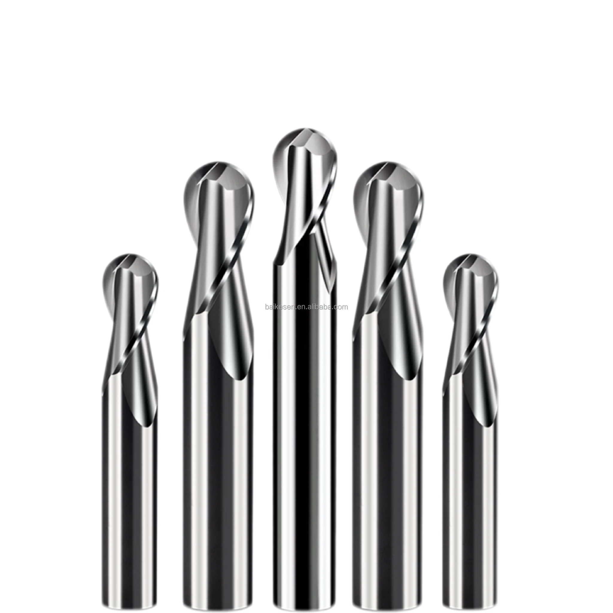 BKS HRC55 2 Flute Ball Nose  Milling Cutter CNC End mill Fast Mill For Metal Aluminum Carbide Ball Nose End Mill