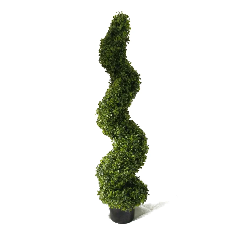garden ornaments artificial decorative boxwood cone spiral topiary tree with wholesale price
