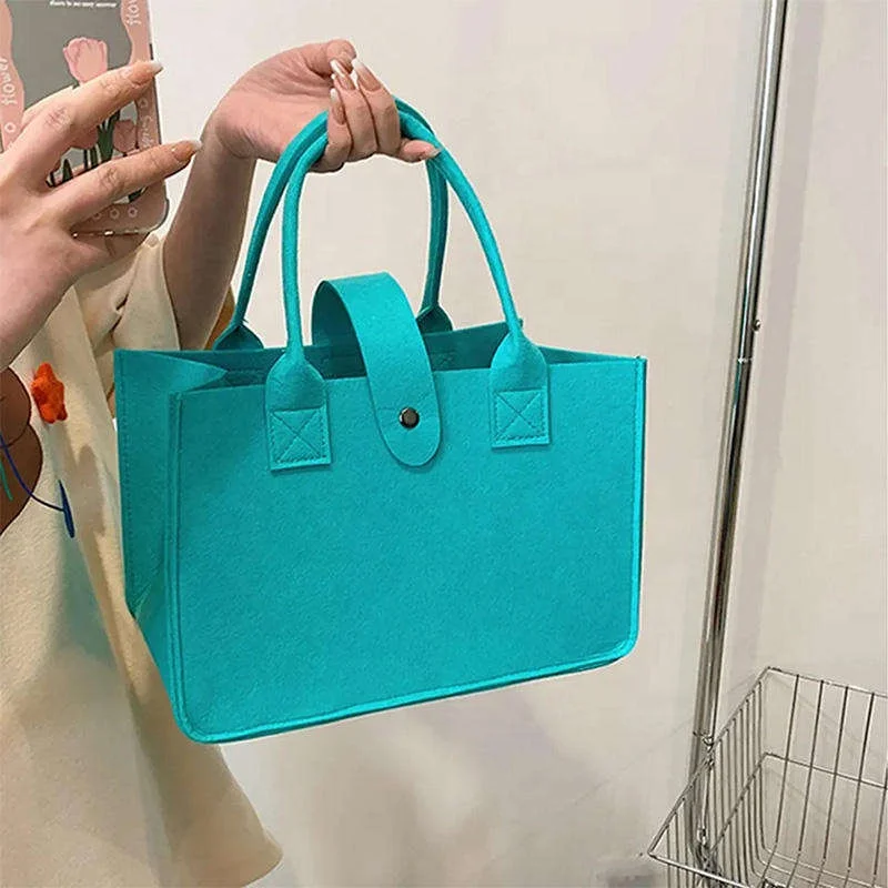 Custom printed logo Grocery Shopping Tote Bag  Promotional Wool Felt lady handbags