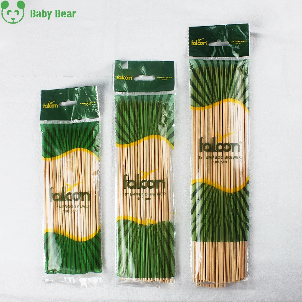 Disposable Bamboo Wooden Kebab Skewers Bamboo Sticks for BBQ Use Customized logo