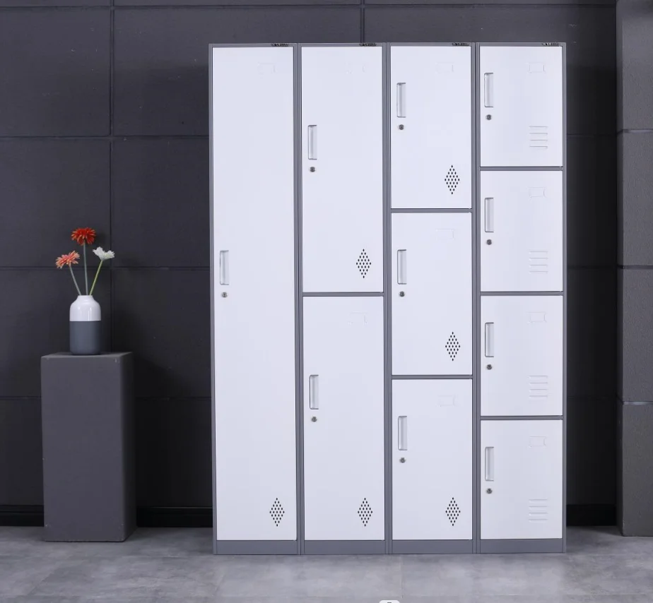 Wholesale price stainless steel locker cabinet metal school storage 3 6 9 12 15 18 door gym locker white industrial lockers