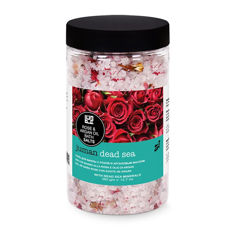 Wholesale Jordan Private Label Pure Natural Dead Sea Bath Salts With Flowers Argan Oil