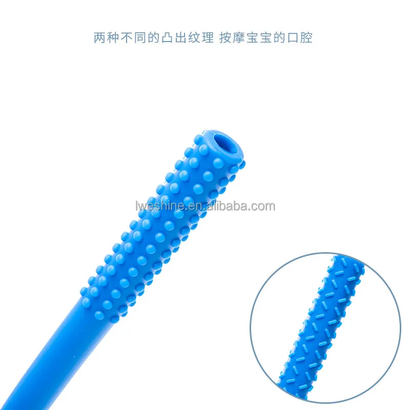 Hollow teething tubes baby silicone teethers chewy tube toys for baby 0-6 months baby teether