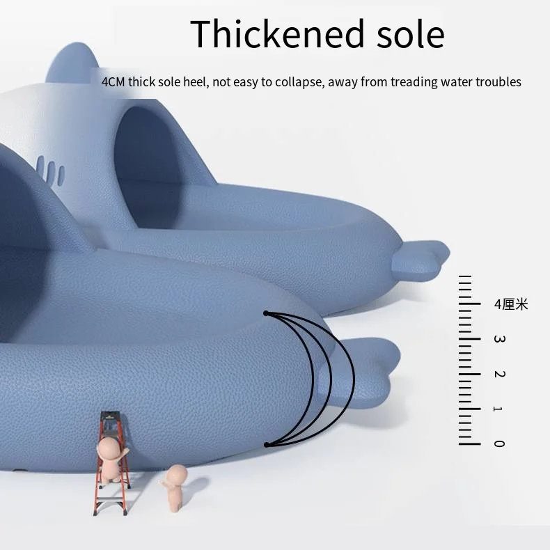 Gradient Shark Slippers Male Summer Indoor Home Bathroom Non slip Couple Shit Treading Feeling Male External Wear
