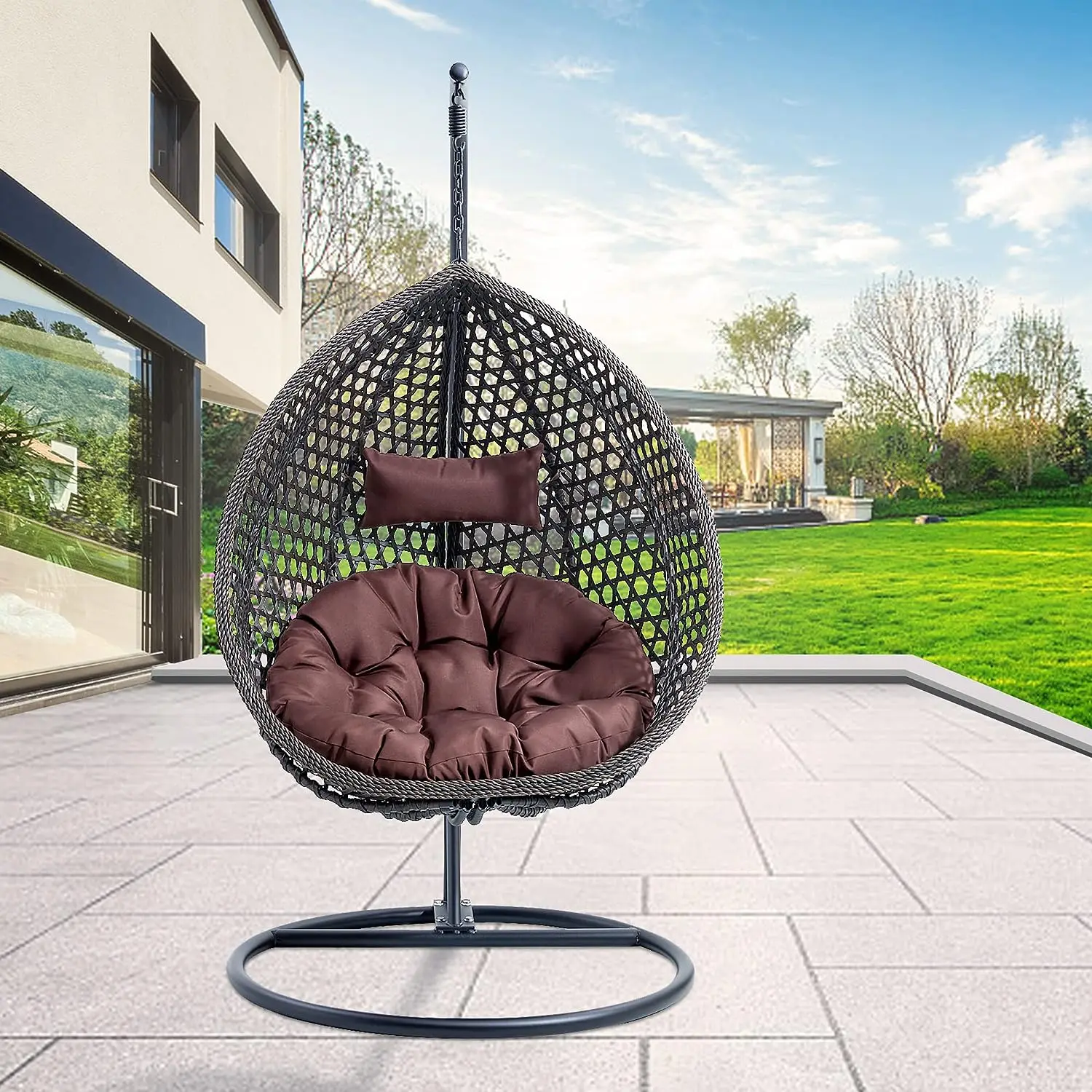 Magic Leaf Single seat Adult Swing Egg Chair with Metal stand