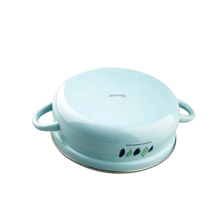 
Hot Sale Enamel Soup Heating Pot Blue Color Enamel Iron Cast Pot With Factory Price 
