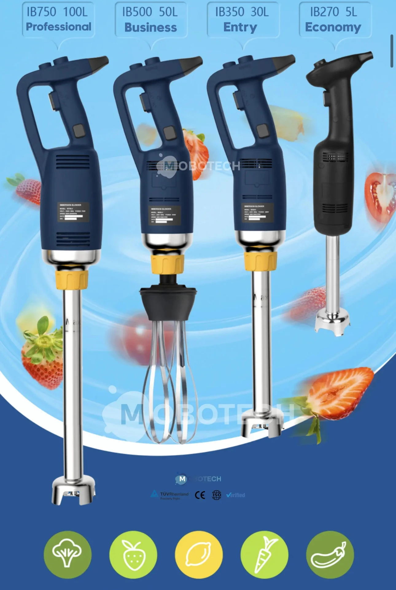Automatic Commercial Handheld Blender Kitchen Fruit Immersion Blender for Sale