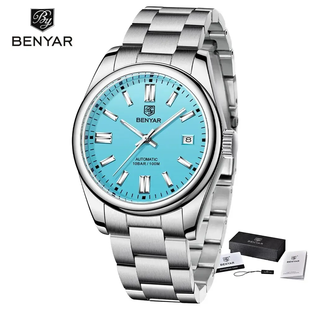 BENYAR 5185 2024 Luxury Men Mechanical Waterproof Stainless Steel Sports Diving Watch for Men benyar automatic watch automatic