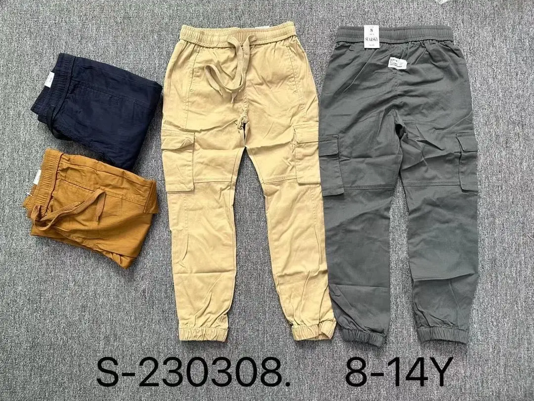 New Fashionable Jogger Pants kids Zipper Fly boys dress pant Navy Loose little boy pants