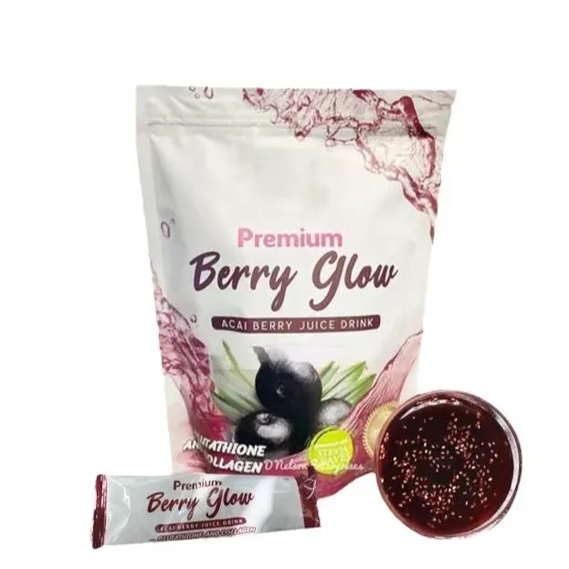 Premium Acai Berry Juice Drink Loaded With Antioxidants Collagen Glutathione Glow Health Powder