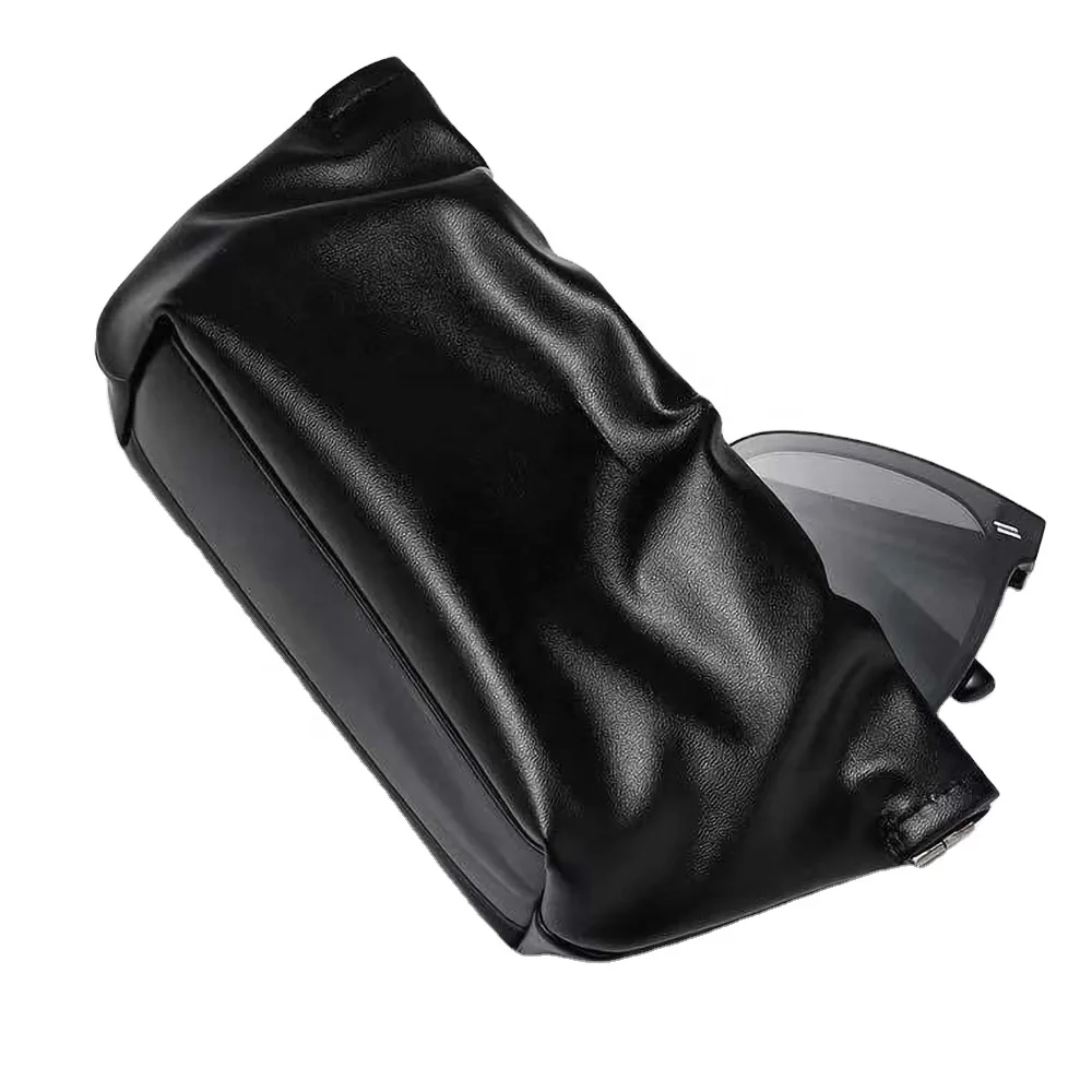 Eyeglasses Case, Protective Squeeze Top PU Leather Glasses Case Universal Sunglasses Bag Portable Soft Sunglasses Pouch