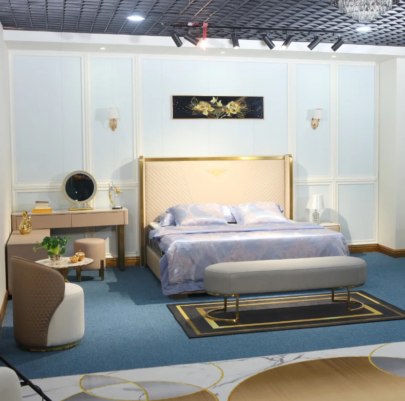 5 star hotel bed luxury queen bedroom furniture set italian wooden platform vintage storage bed king size
