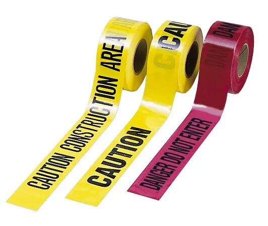 Yellow and Black Caution Tape Non-Adhesive Detectable Traffic Warning Barrier Tape Made of PE Material