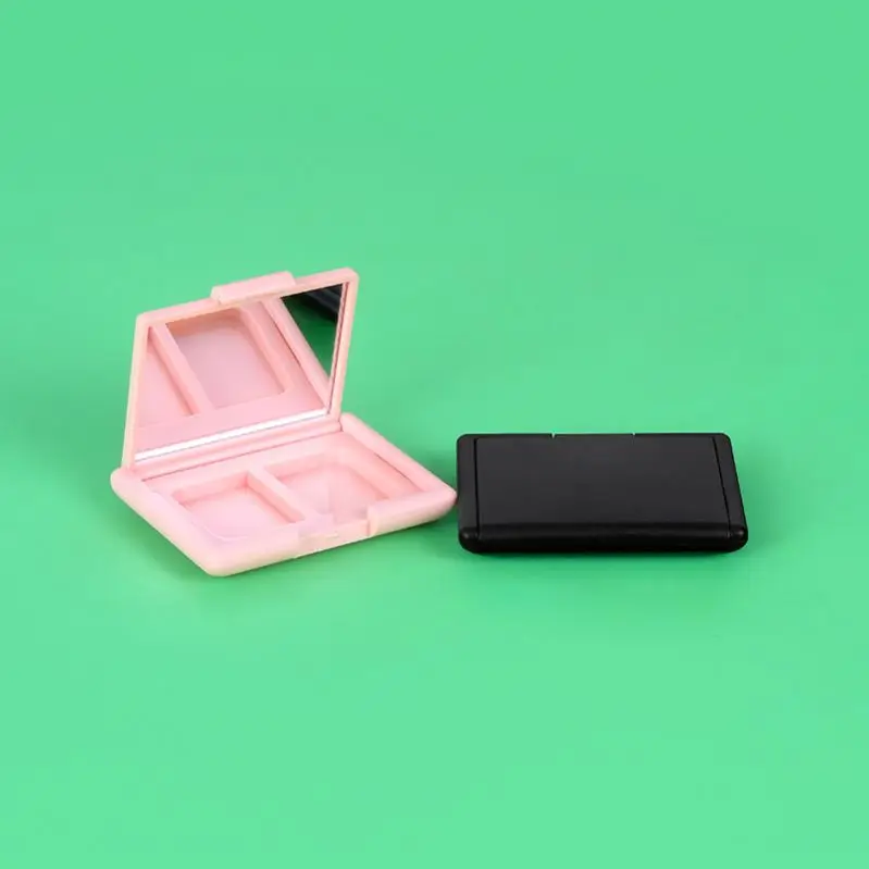 Wholesale Pink Black Empty Eyeshadow Case 2 Color Plastic Eyebrow Soap Gel Case Blusher Compact Case