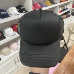 3D Embroidered Logo 5 Panel Polyester Mesh-Back Custom Foam Trucker Hats Caps