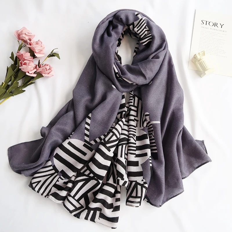 
China Supplier Quality Shawls Scarf For Women Winter Scarf Cotton Polyester Fiber Scarves 