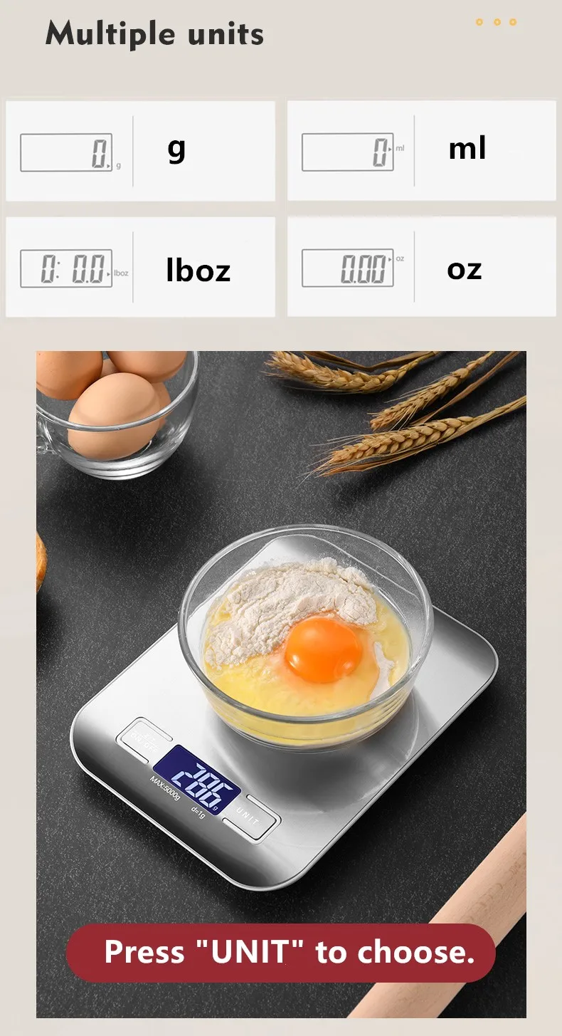 Accurate Weighing ABS Minimalism Kitchen Scales Kitchen Digital Long Life High Strain Sensors