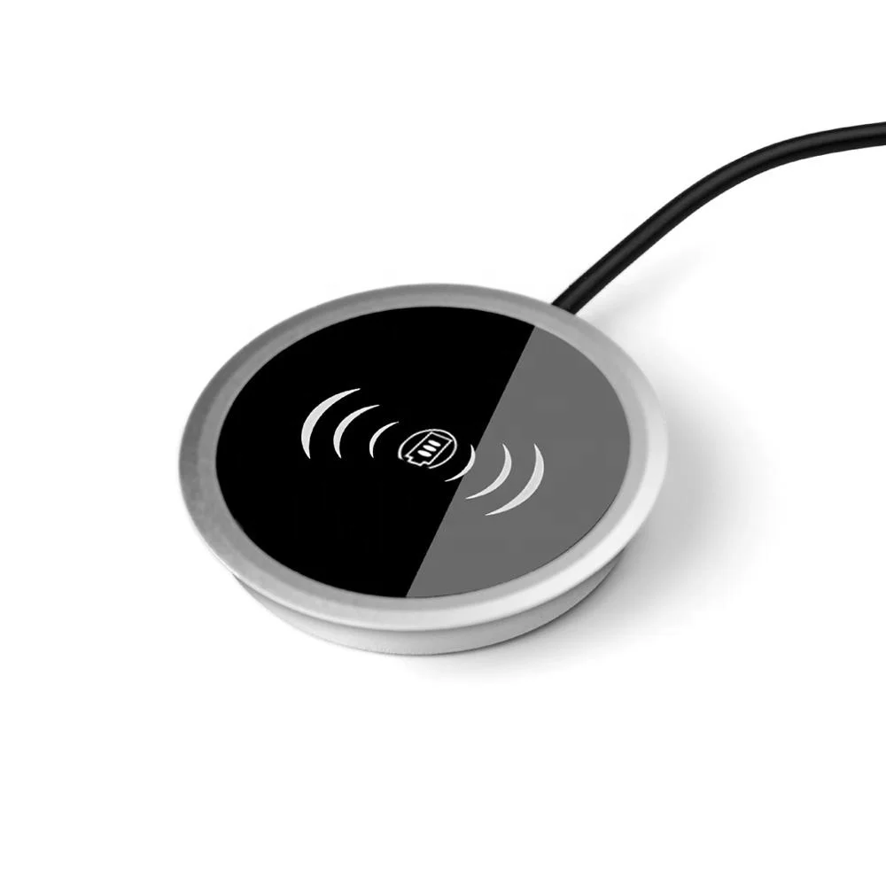 Настольное Беспроводное зарядное устройство для iPhone Xs и Qi Беспроводное зарядное устройство Втулка с отверстием в столах для всех телефонов с поддержкой Qi