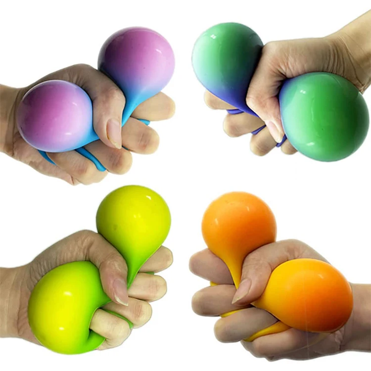 Color Changing Pu soft sensory flour filled stress autism reliever ball squeeze anti fidget squishy stress relief ball toy