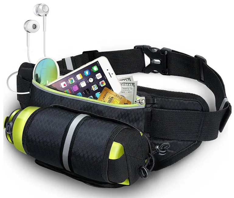 2020 Customized waist bag hidden water bottle for outdoor sports waterproof Fanny packs for men and women