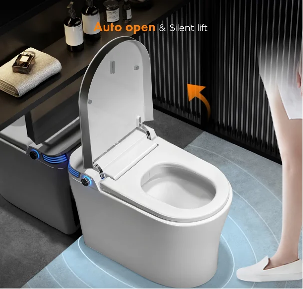 American Standard Modern Foot Sensor Sanitary Ware Automatic Ceramic Bathroom WC Floor Mounted Smart Toilet With Tank