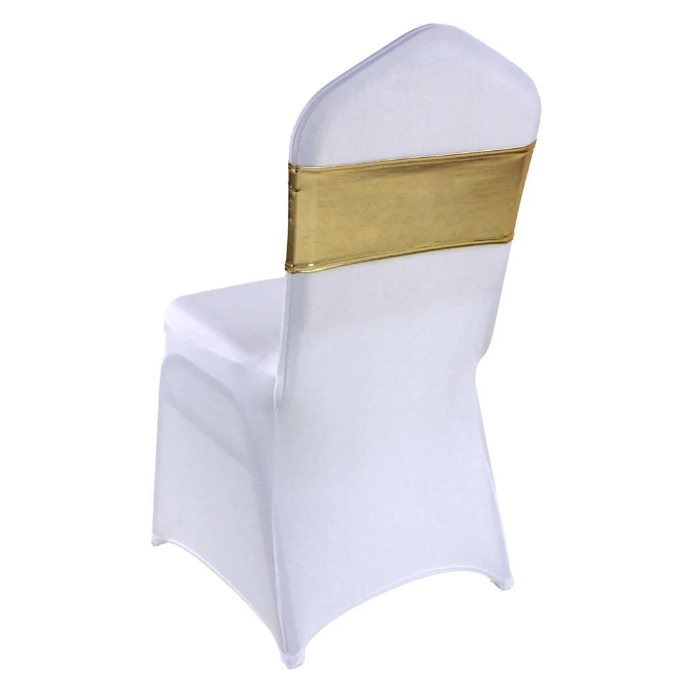 Shiny Stretch Metallic Chair Bands Chair Sashes Chair hooders for wedding  decoration banquet party events