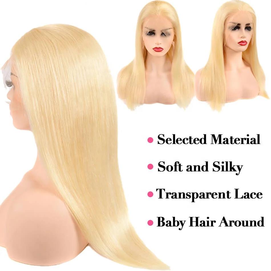 Ali Queen 100% Real Human Hair 613 Blonde Hair Lace Wig, 613 hair lace front wig