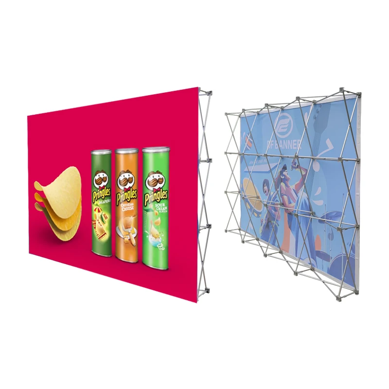 Portable Pop-Up Backdrop with Aluminum Frame Easy Setup Advertising and Trade Show Background Wall