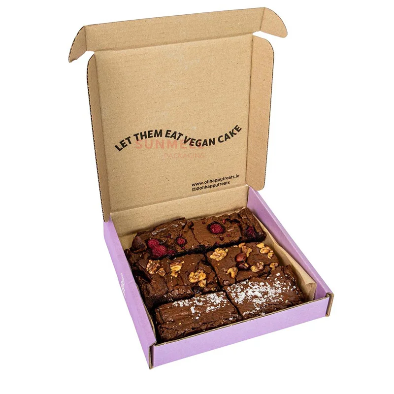 Eco Friendly Corrugated Brownie Packaging Box Custom Printing Mailer Box Corrugated Mailer Box For Cake