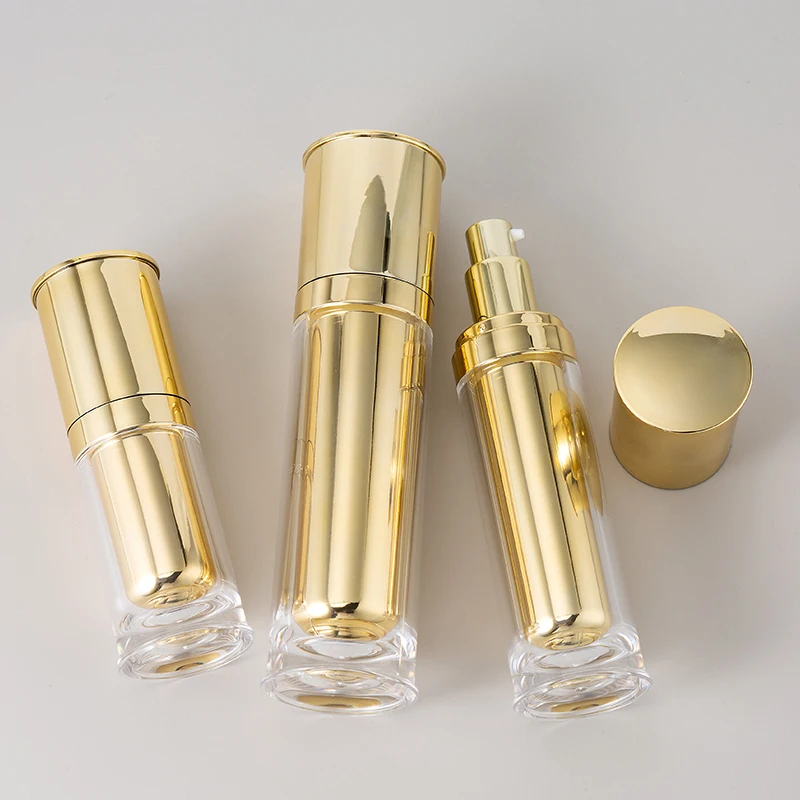 15g 20g 30g 40g 50g 30ml 50ml 80ml 100ml 120ml Factory PMMA Acrylic Gold Cosmetic Set Lotion Pump Bottle Cream Jar