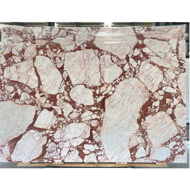 20MM  polished  Flower Pink Marble for counter top floor bathroom background wall tiles