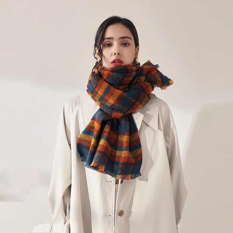 Hot Sale Style Winter Fashion Designer Women  Scarf Pashmina Cashmere Warm Thick Shawls Scarfs