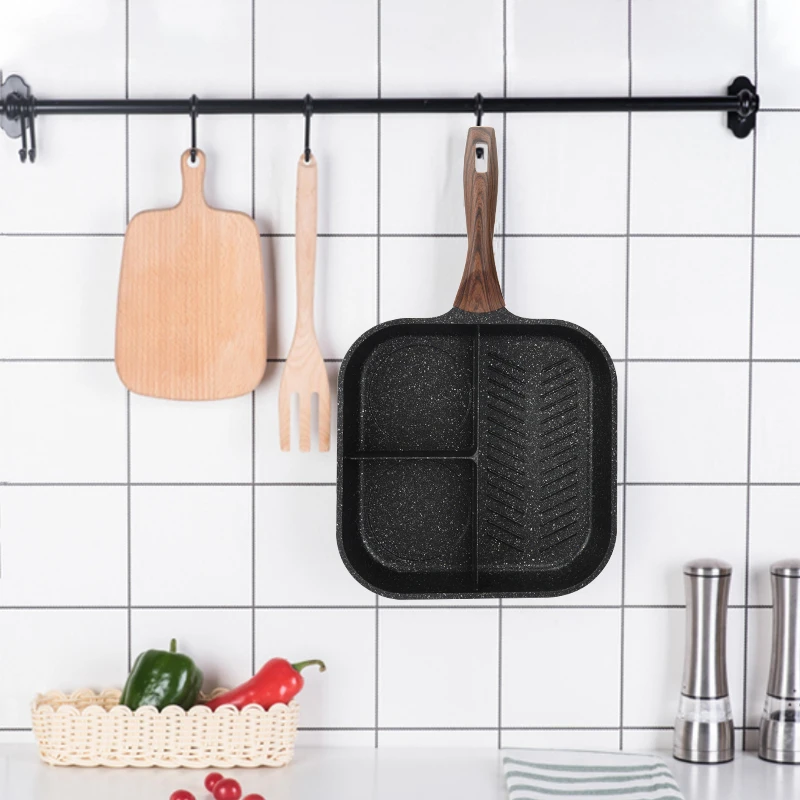 Сковорода сковородка 3 в 1 разделенная, не липкая, 28 квадратных форм