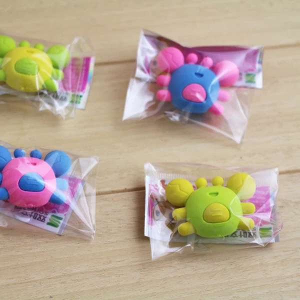 New Designer Promotion Crab Shaped Cute Eraser Custom Rubber Erasers for Kids