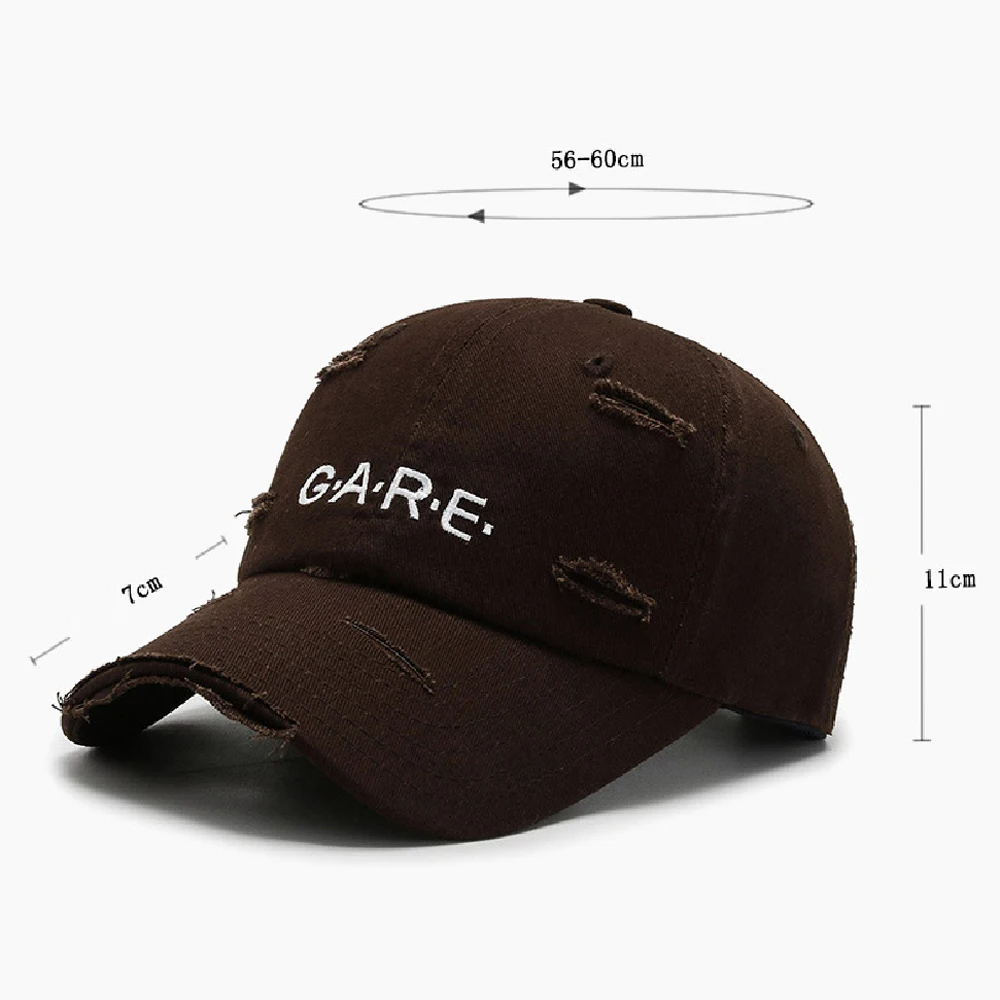 Korean Version High Quality Custom Unisex Adjustable Washed Distressed Baseball Hat  Outdoor Leisure Shade Breathable  gorras