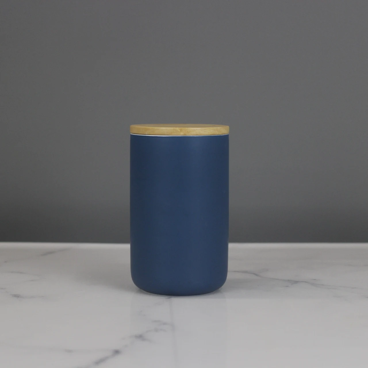 Custom Porcelain with Airtight Seal Bamboo Lid Coffee Tea Canister Ceramic Food Storage Jar