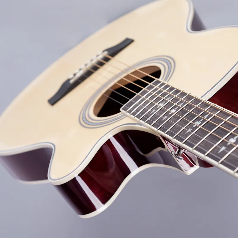 Direct factory wholesale price  music 40 inch slim acoustic guitar think body acoustic guitarra spruce top sapele back