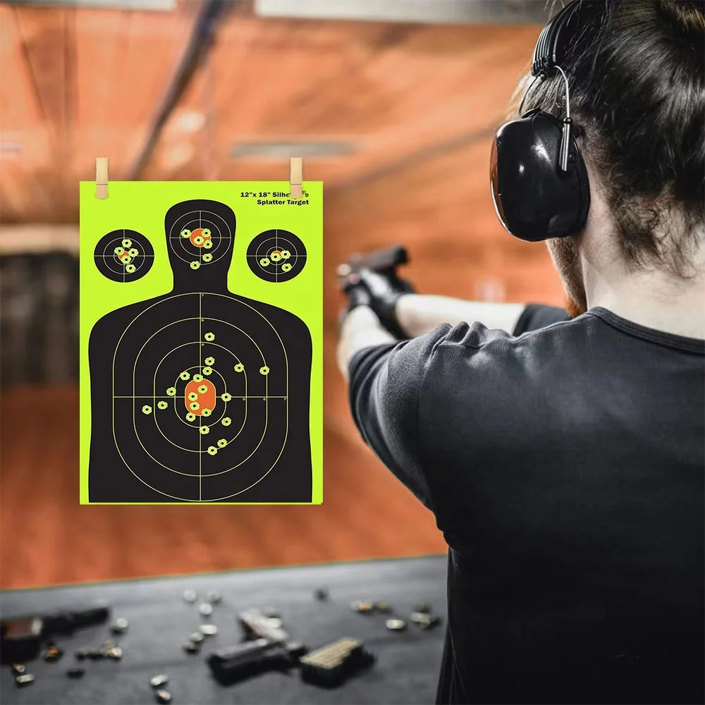 Highly Visible Shooting Sports Targets High Contrast Color Silhouette Splatter Target 12 x 18 Splatter Target