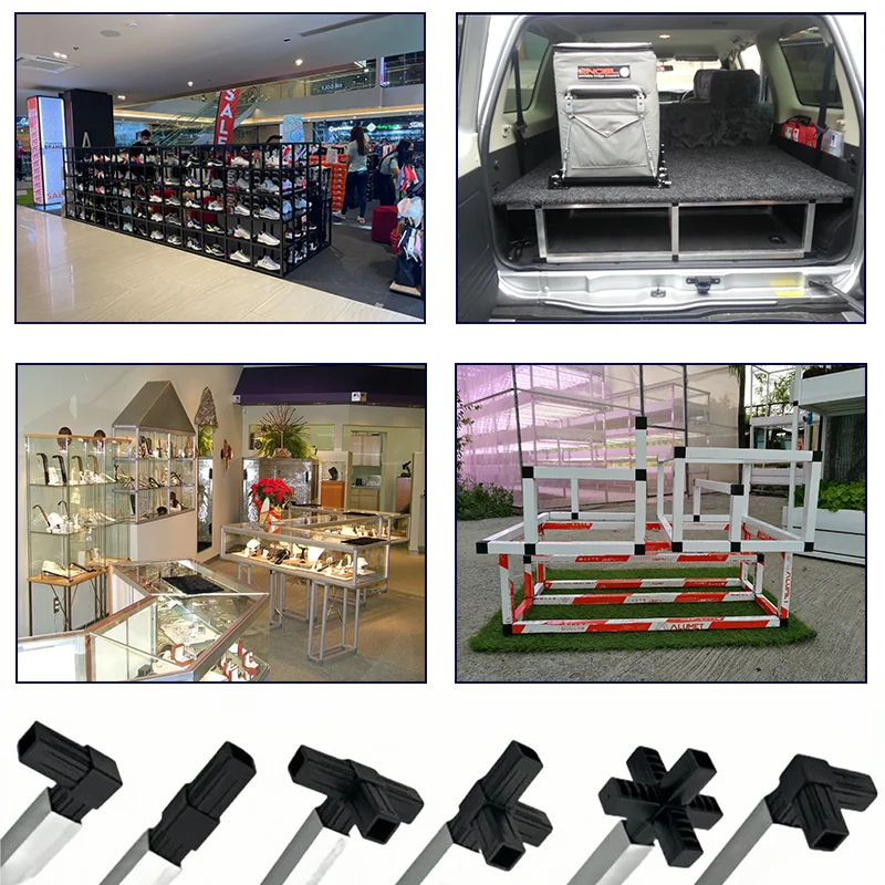 20*20mm 25*25mm 30*30mm  Square Tube Pipe Fittings Joints Plastic Plugs For Profile Pipe Square Aluminum Tube