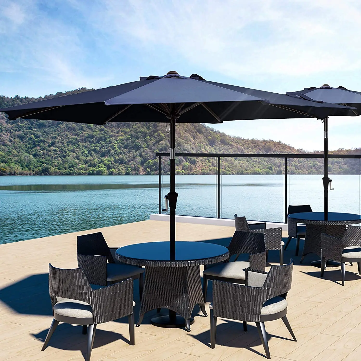 Garden Balcony Hotel Restaurant Chinese Sun Outdoor Cafe Aluminum Patio Umbrella Outdoor