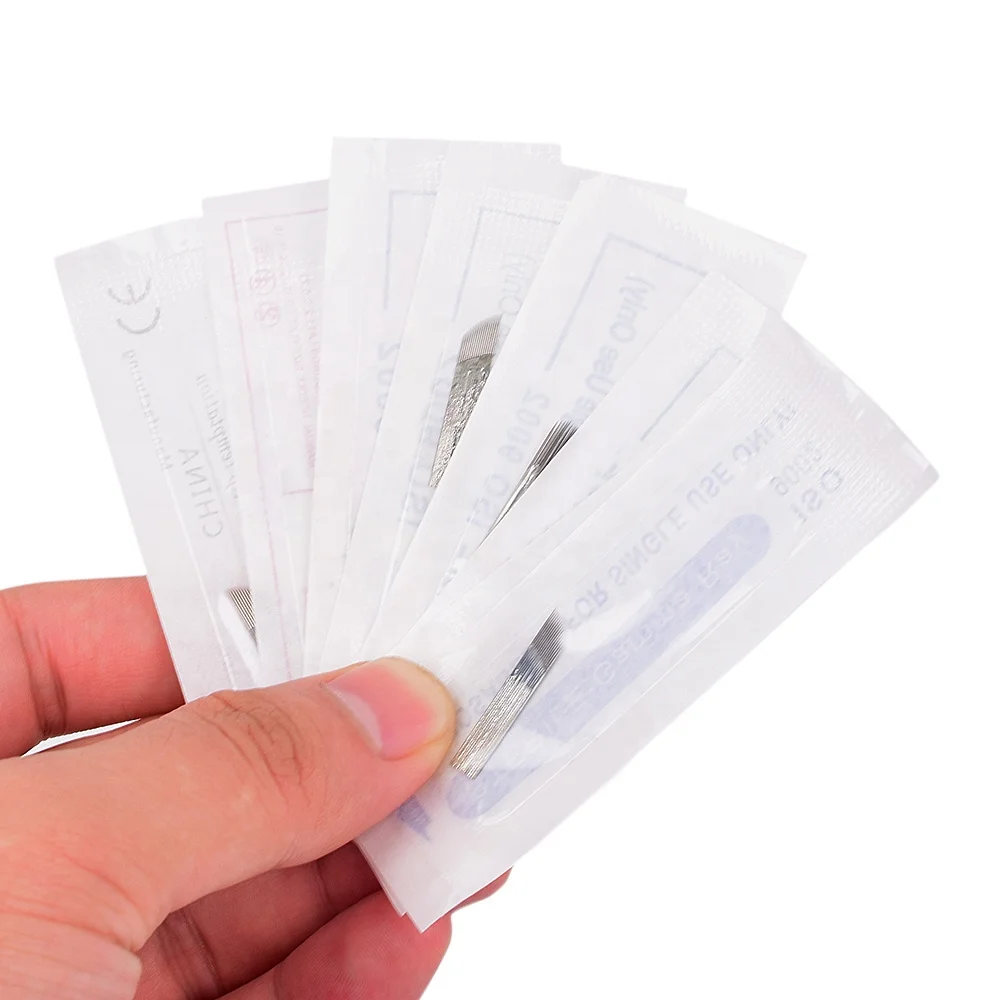 Double row needle manual pen blade 15 needle micro blade permanent makeup eyebrow tattoo 3D embroidery  Eyebrow Tattoo tools