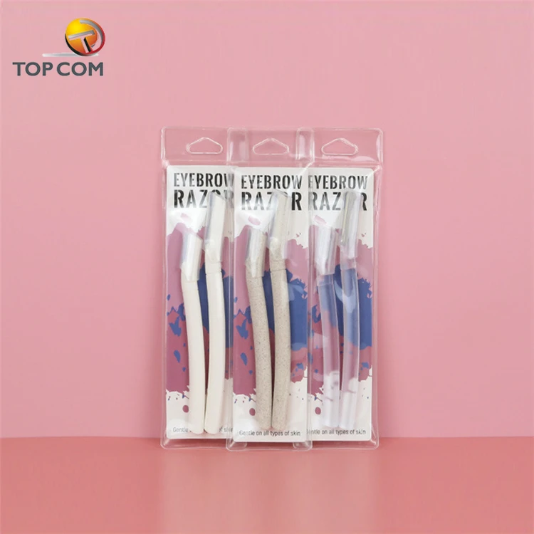 2023 2Pcs Set Stainless steel eyebrow trimmer razor for Women