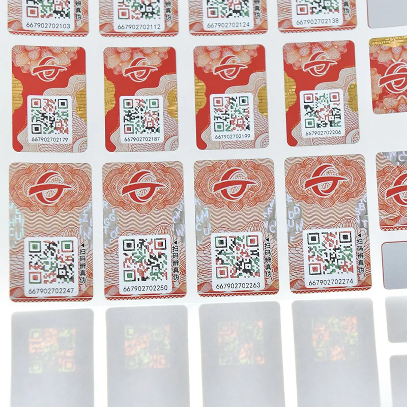 Custom Warranty Tamper-evident Serial Number Verify Authenticity Self-adhesive Labels Security Anti-counterfeit QR Code Stickers
