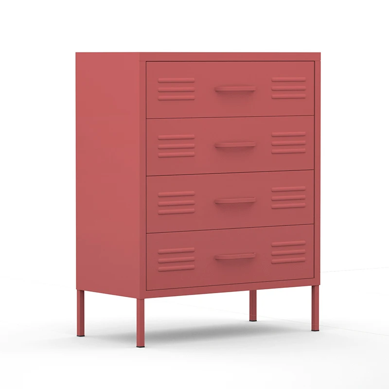 metal chest of drawers furniture white steel 4-drawer storage chest cabinet for bedroom