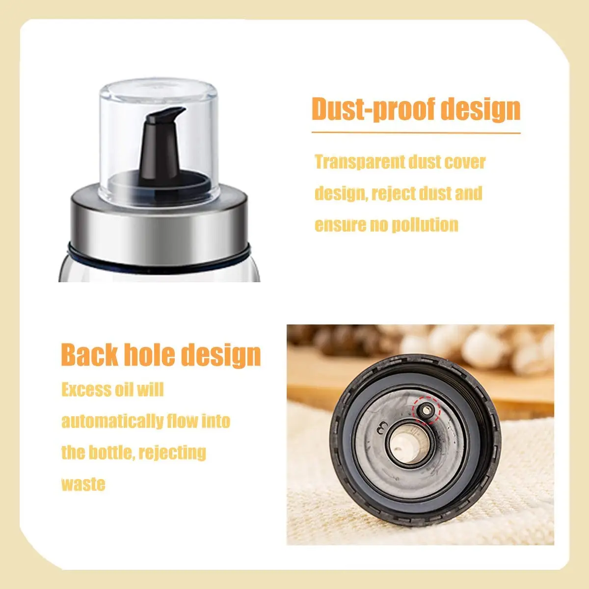 Glass Olive Oil And Vinegar Dispenser No-drip Glass Olive Oil Bottle Glass Oil Bottle Lead-free